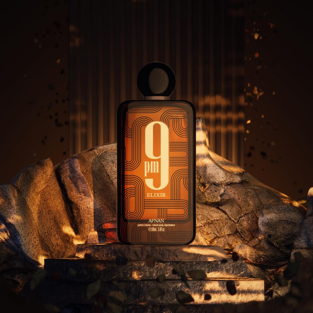 Afnan 9 PM Elixir — Intensidad premium que seduce