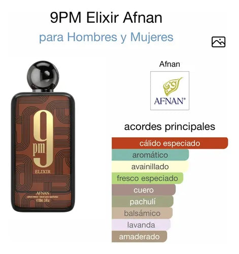 Afnan 9 PM Elixir — Intensidad premium que seduce