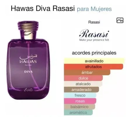 Rasasi Hawas For Her Diva — Dulzura intensa que enamora