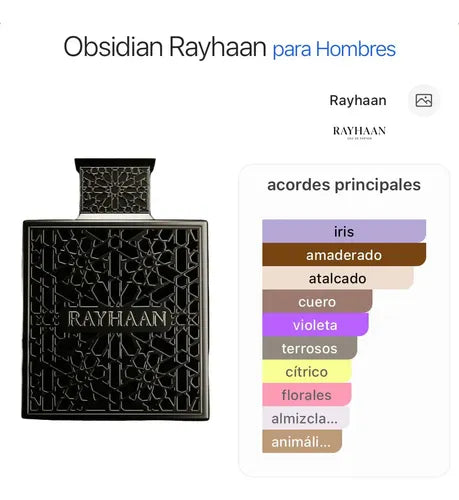 Rayhaan Obsidian — Elegancia oscura y magnética