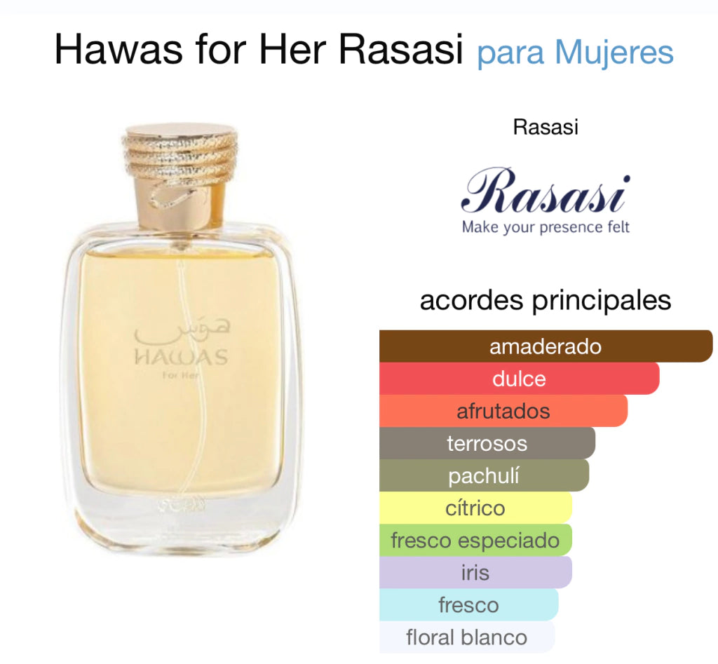 Rasasi Hawas For Her — Frescura sexy que atrae miradas
